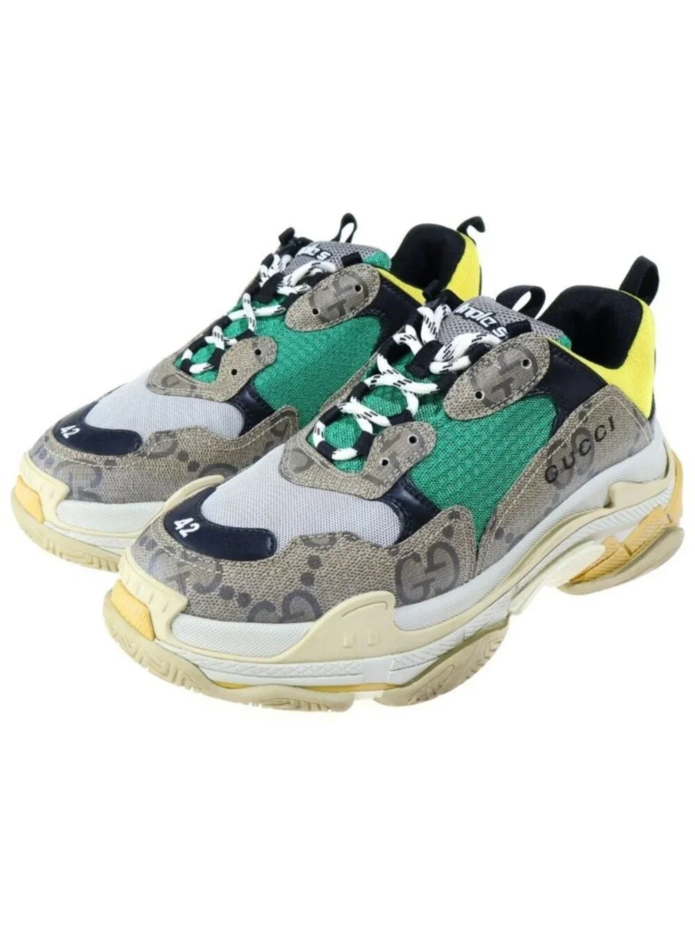 Gucci the Hacker Project Triple S Sneakers Beige